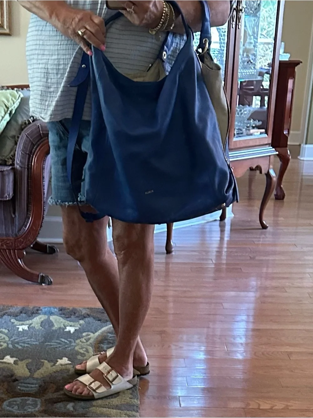 Furla Blue‎ Leather Handbag w/Shoulder Strap